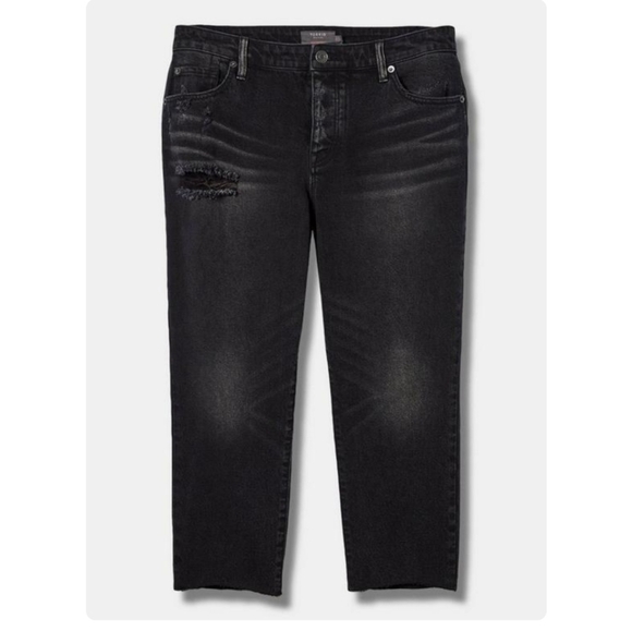 Torrid Crop Boyfriend Jean - Classic Denim Black Medium Wash Plus Size 20 NWT! - Picture 5 of 17